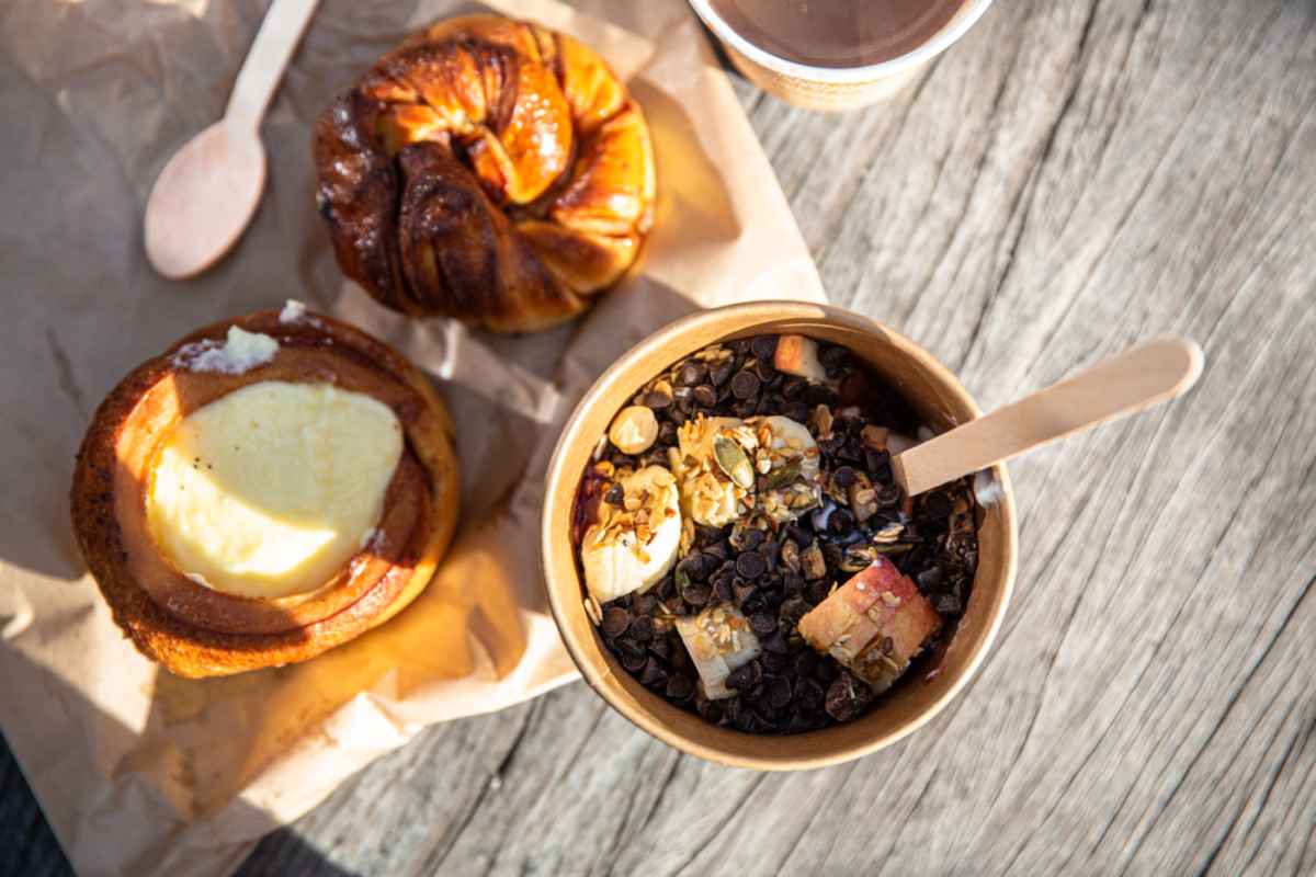 Traditional Icelandic breakfast: skyr and pastries