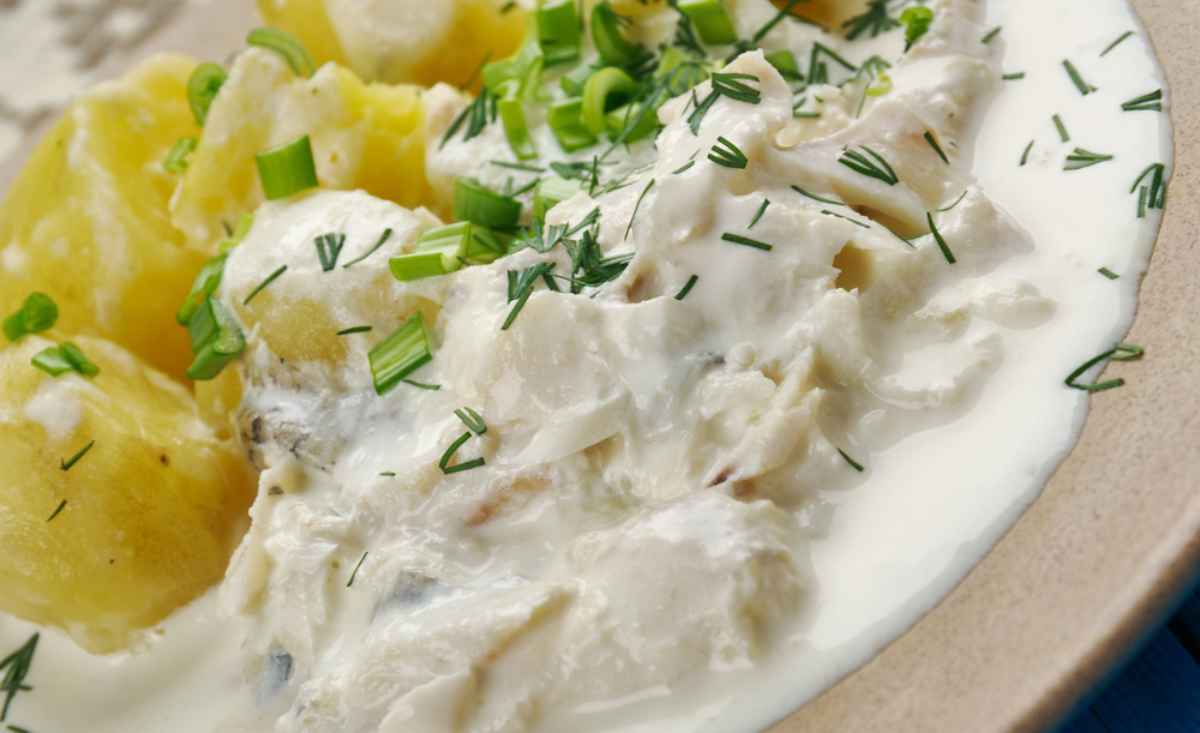 Traditional Icelandic Fish Stew served on a plate