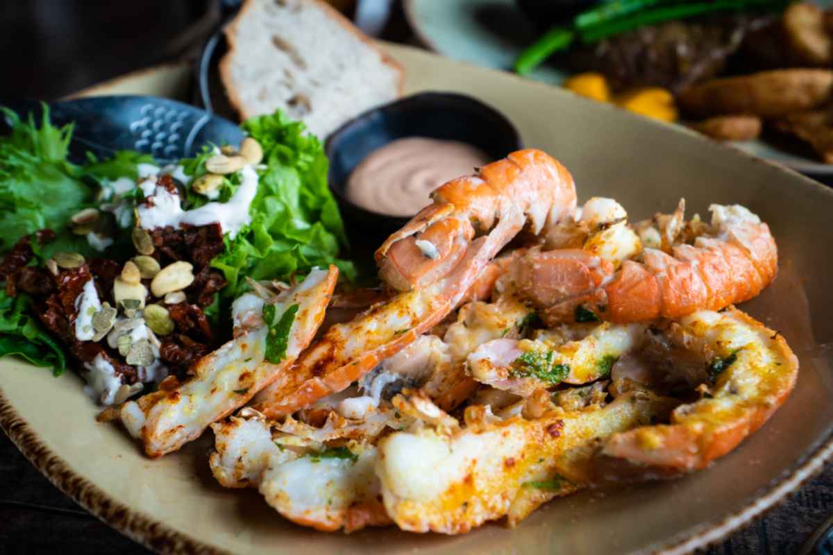 Icelandic Lobster served with cocktail sauce and salad