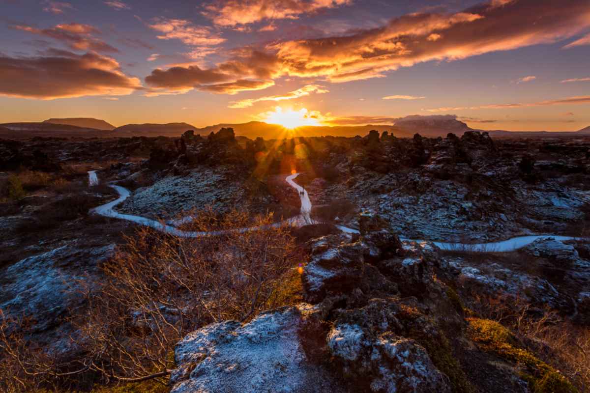 Dimmuborgir lava field at dawn