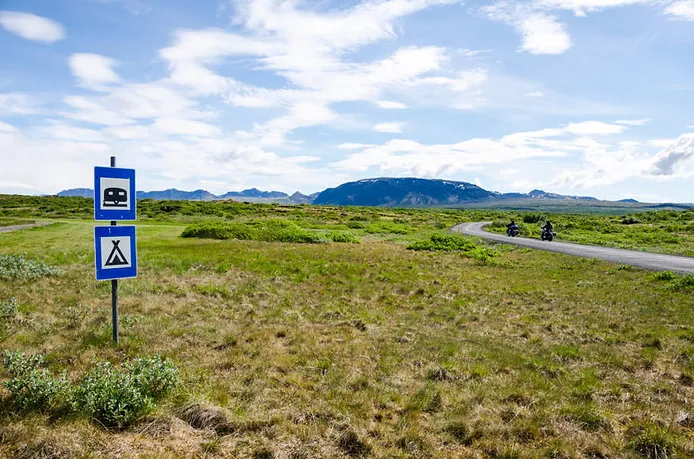 Designated campsite signposted to prevent damage to the nature