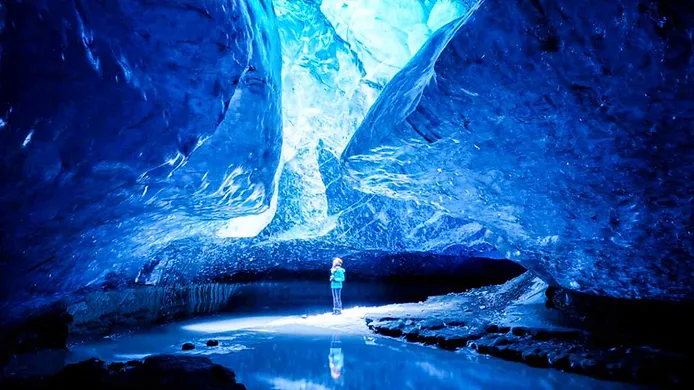 Iceland ice cave in december