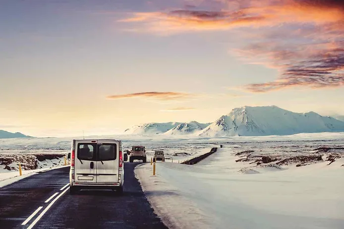 Driving in Iceland in December