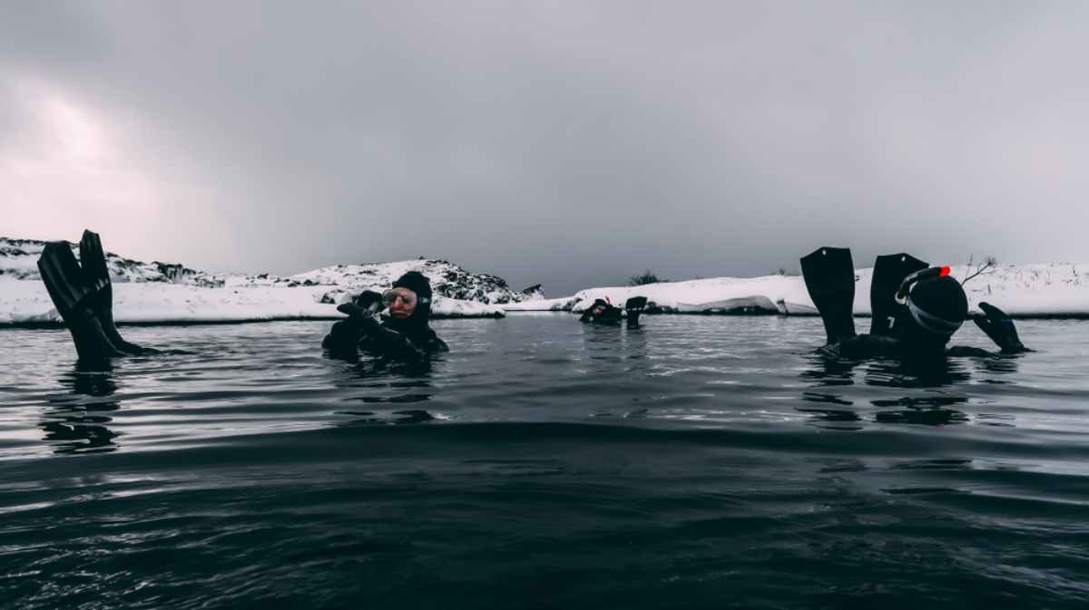 Iceland winter scuba diving