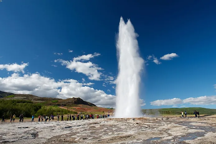 Strokkur geyser by Gullfoss