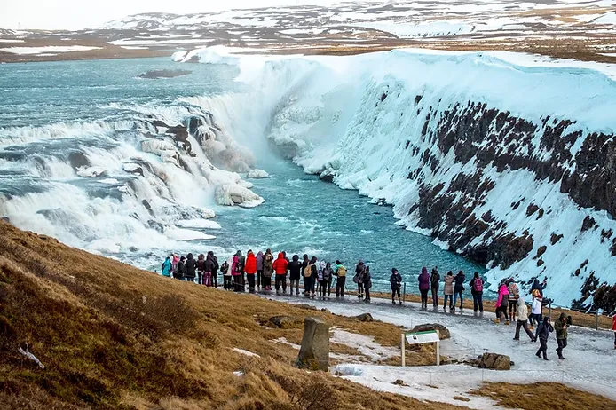 Gullfoss waterfall in winter