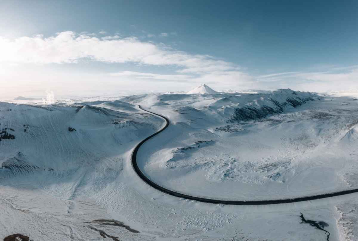 Impressive snow-covered landscape in Iceland's remote areas