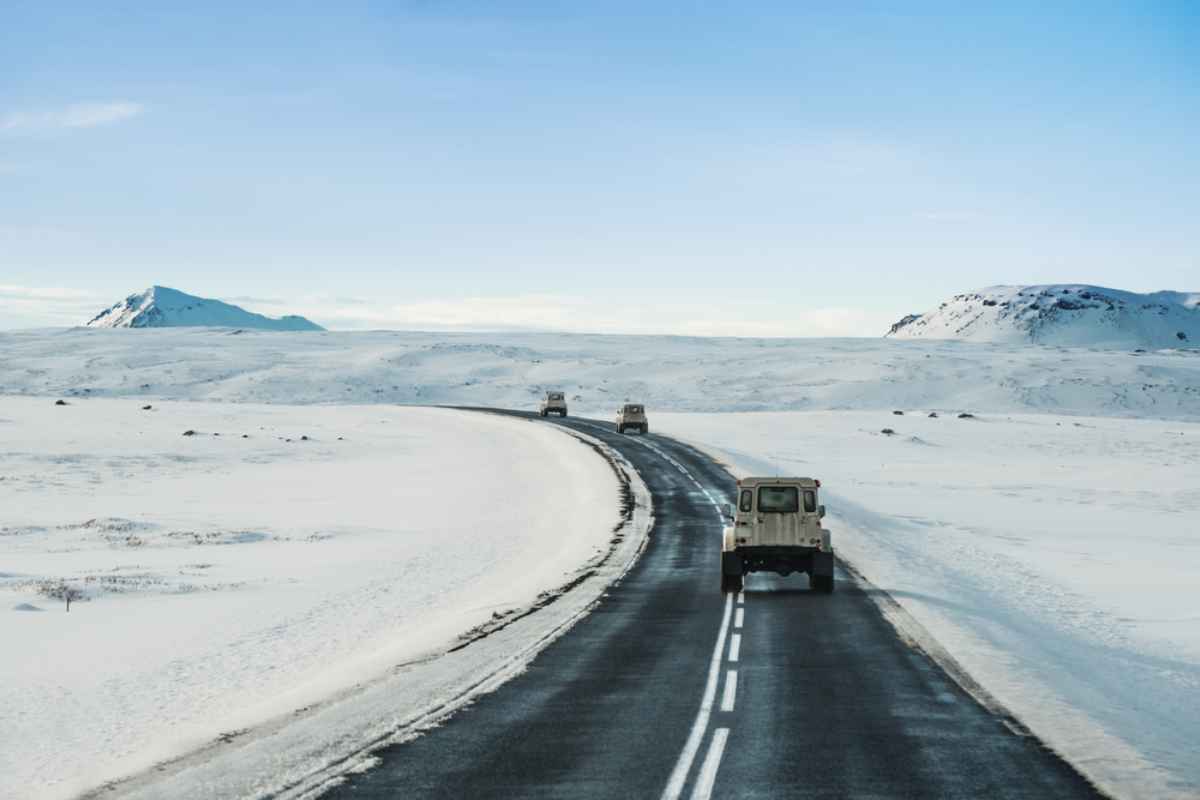 Different type of vehicles in Iceland's Ring Road