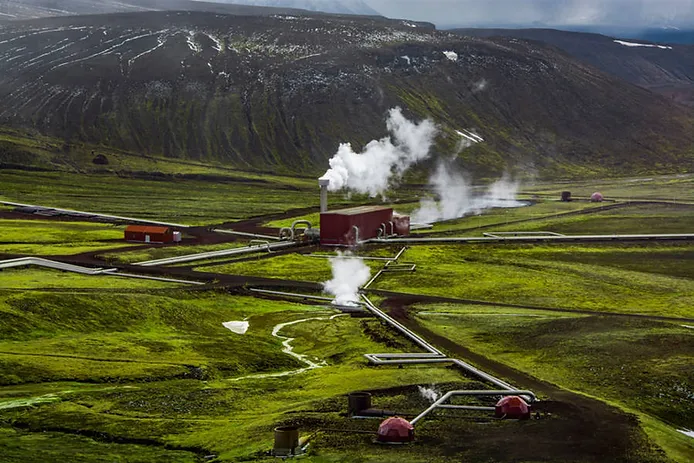 Geothermal plant of sustainable energy in Iceland