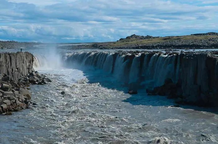 Views of Jökulsárgljúfur Canyon in Iceland and its waterfalls