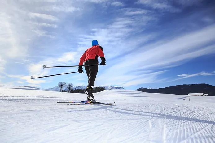 Visitor skiing in Iceland