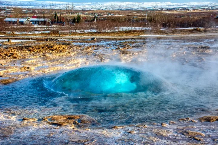 Geysir - The regions of Iceland on a map of the country