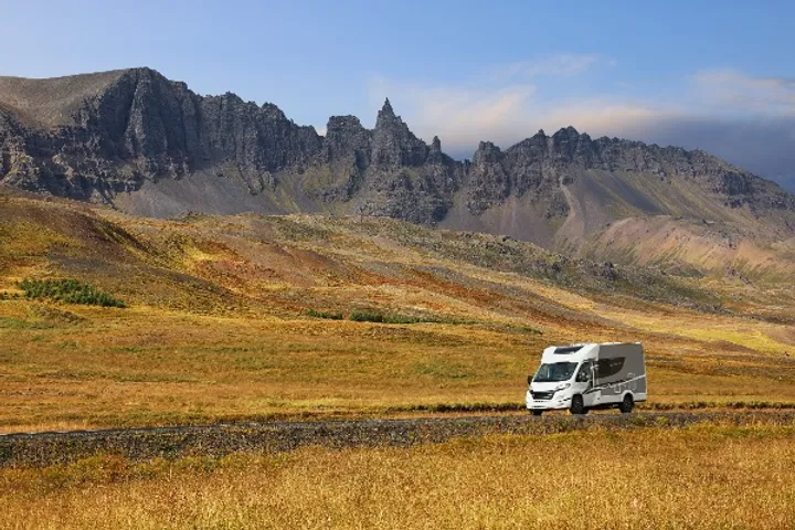 Motorhome in Icelandic landscapes