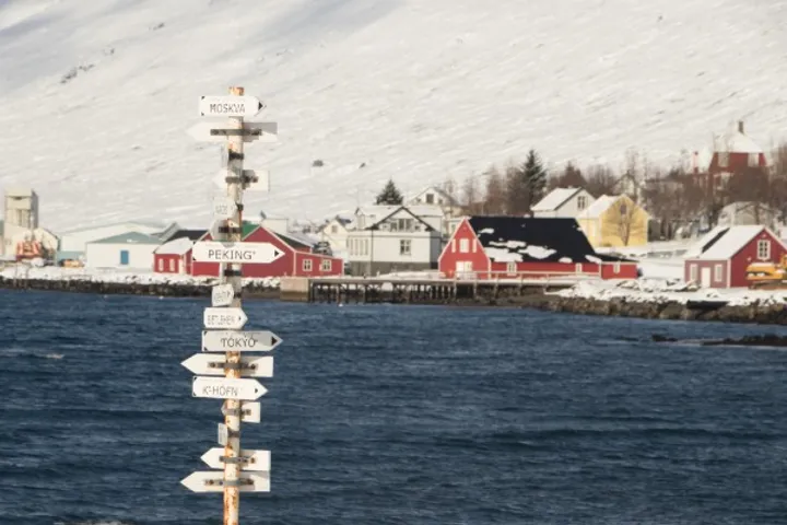 Panoramic view of snow-covered Eskifjordur, one of the reasons to visit Iceland in the off-season