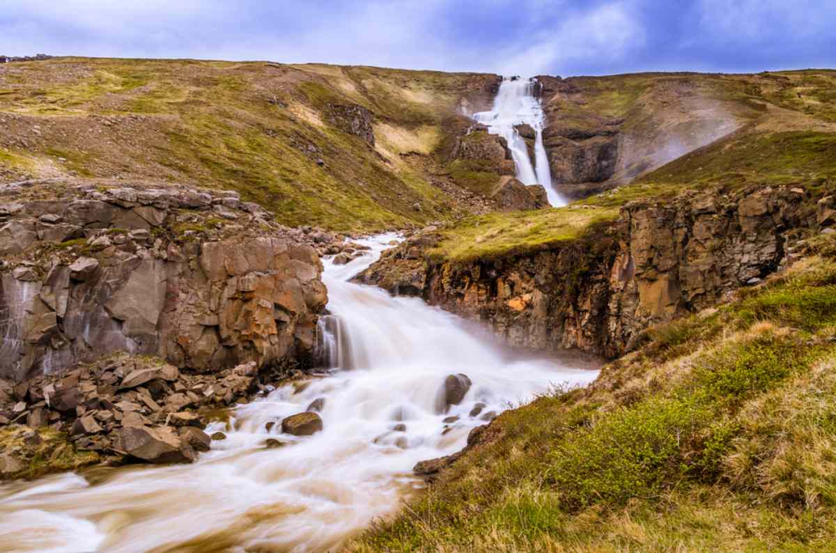 Rjúkandi Waterfall in Jökuldalur Valley