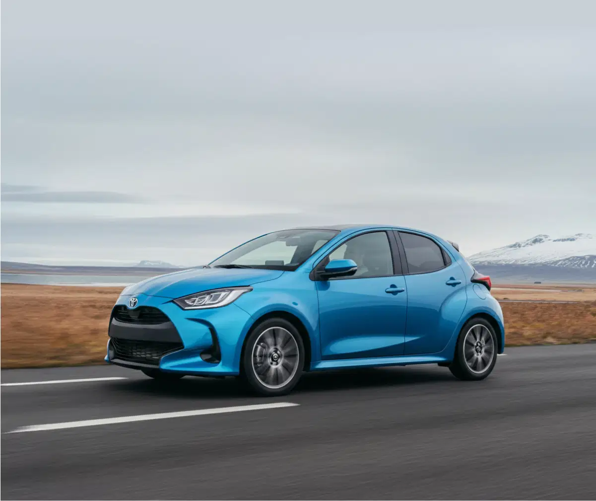 Toyota Yaris Hybrid in Iceland - Compact, fuel-efficient, and perfect for budget-friendly city and highway drives through Iceland’s stunning scenery.